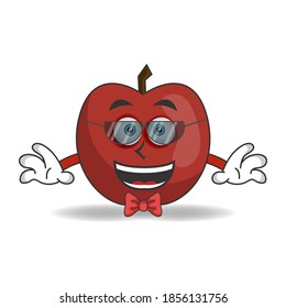 The Apple mascot character becomes a businessman. vector illustration