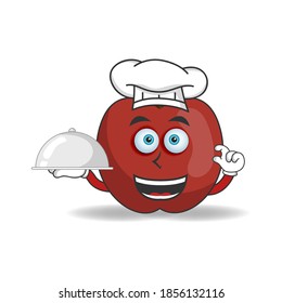 The Apple mascot character becomes a chef. vector illustration