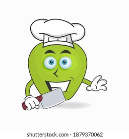 The Apple mascot character becomes a chef. vector illustration