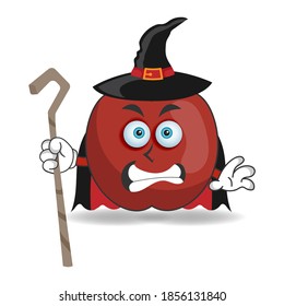 The Apple mascot character becomes a magician. vector illustration