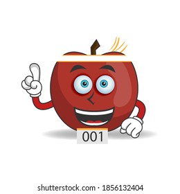 The Apple mascot character becomes a running athlete. vector illustration