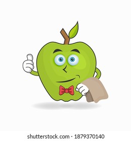 The Apple mascot character becomes waiters. vector illustration