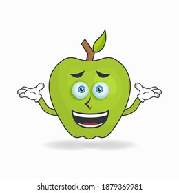 Personaje de mascota de Apple con una expresión confusa. ilustración vectorial