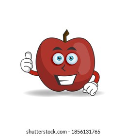 Apple mascot character with smile expression. vector illustration