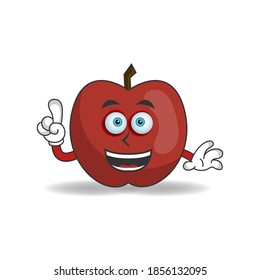 Apple mascot character with smile expression. vector illustration