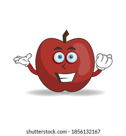 Apple mascot character with smile expression. vector illustration