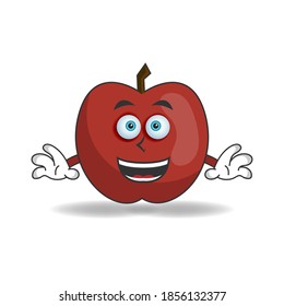 Apple mascot character with smile expression. vector illustration