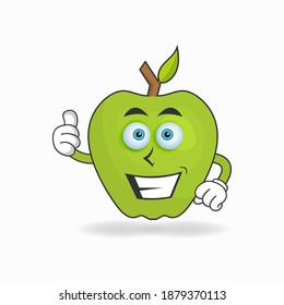 Apple mascot character with smile expression. vector illustration