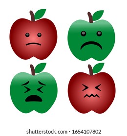 Expresión del personaje de la fruta linda de la mascota Apple