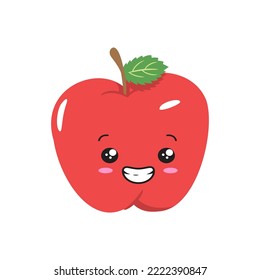 Apple Mascot Cute Sticker Red Apple Fruit Cartoon Kawaii