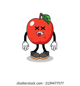 apple mascot illustration is dead , character design