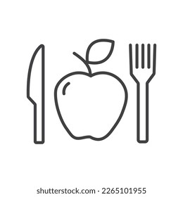 Apple meal icon isolated on a white background