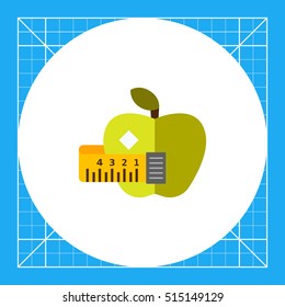 Apple and measuring tape