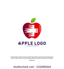 Apple with Medical Plus logo design concept vector. Health Apple Logo vector template. Icon symbol