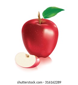 Apple, mesh vector illustration
