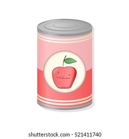apple in metal can