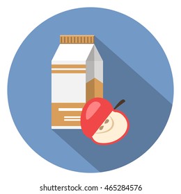 apple with milk flat icon