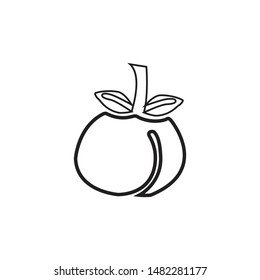 Apple minimal line icon vector