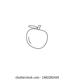 Apple minimal line icon vector 