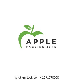 Apple Minimalist Logo Design Vector Icon