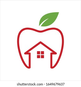 Apple and modern home vector logo graphics