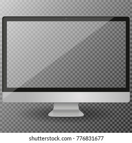 Apple monitor imac mockup in macintosh style for PC  isolated on a transparent background vector