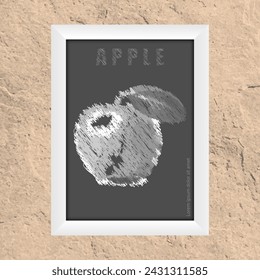 Manzana. Imagen monocromática para diseño de interiores, póster, póster, portada, impresión e idea creativa