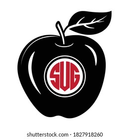 Apple Monogram Printable Vector Illustration