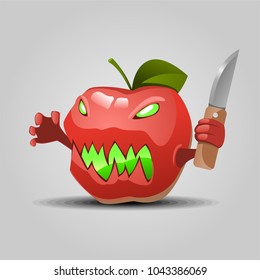 apple monster with knife