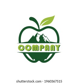 apple mountain logo icon vector concept graphic design