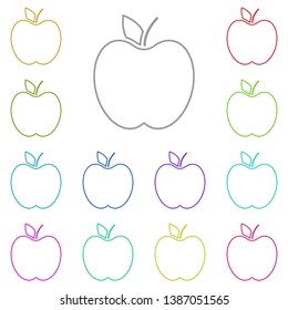 Apple multi color icon. Simple thin line, outline vector of Education icons for UI and UX, website or mobile application