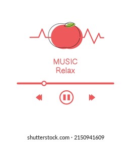 Apple music player line art.