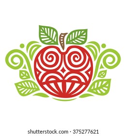 Apple nature pattern design element vector illustration