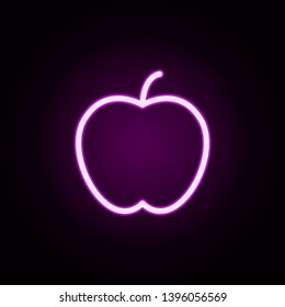 an Apple neon icon. Elements of autumn set. Simple icon for websites, web design, mobile app, info graphics