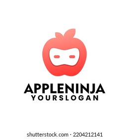apple ninja fruit logo design
