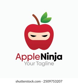 Apple Ninja Logo Design Template. Bom para negócios, agência, comunidade e organização