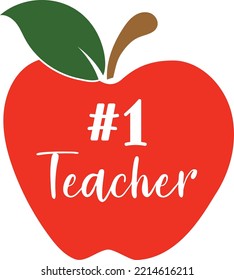 Apple con el profesor número uno escrito dentro.