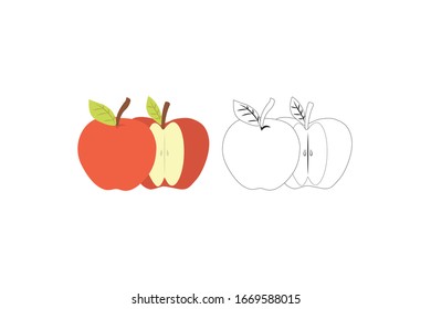 Apple Object Vector Fruit Illustration Bundle 