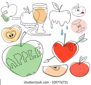 Apple objects are isolated on a white background