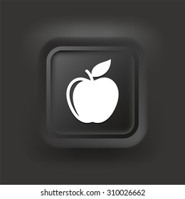 Apple on Black Square Button