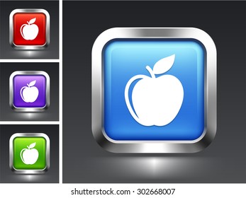 Apple on Blue Square Button