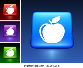 Apple on Blue Square Button