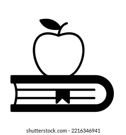 Apple On Book  Half Glyph Vector Icon which can easily modified


