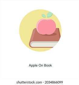 Concepto de icono de Apple en el libro