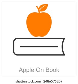 Apple On Book und Apple Icon Konzept