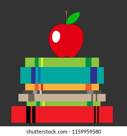 apple on books.
