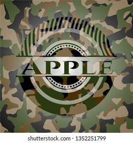 Apple on camouflaged texture
