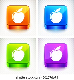 Apple on Color Square Buttons