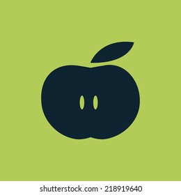 apple on a green background