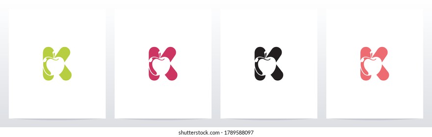 Apple On Letter Logo Design K